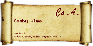 Csaby Alma névjegykártya